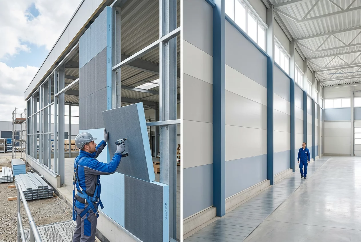 Commercial building insulation before after